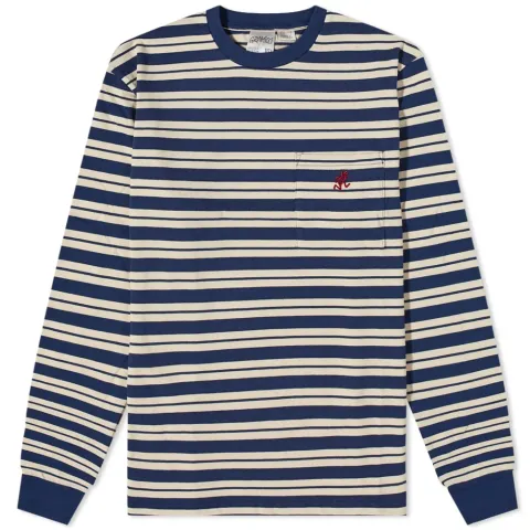 Long Sleeve Striped Pocket T-Shirt