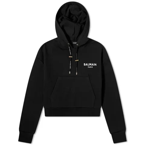 Flock Logo Cropped Hoodie