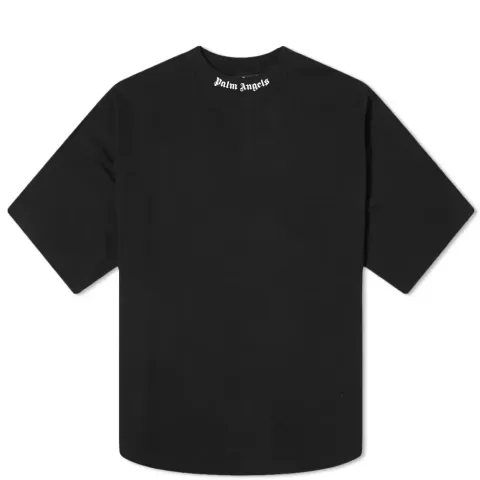 Mock Neck Oversized Logo Tee