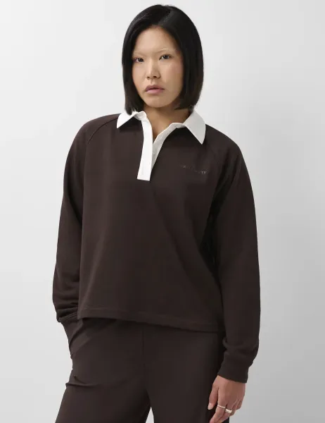 Sweaty Betty Revive Cotton Rich Relaxed Sweatshirt Dark Brown