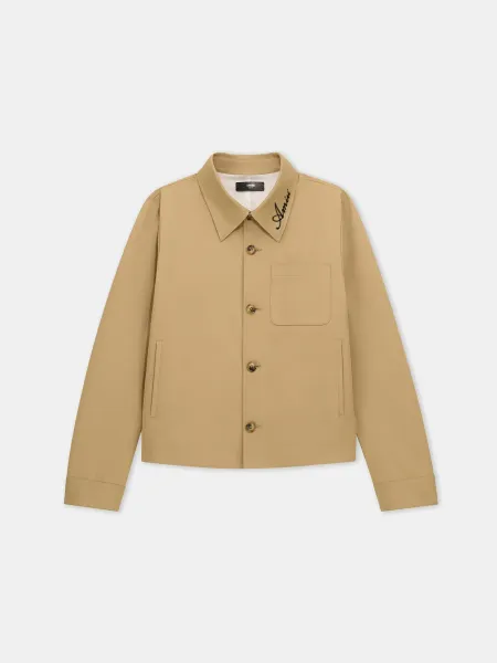 SCRIPT COLLAR SHIRT JACKET - Earth