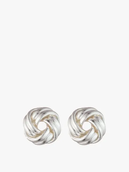 Lauren Ralph Lauren Silver Tone Knot Stud Earrings