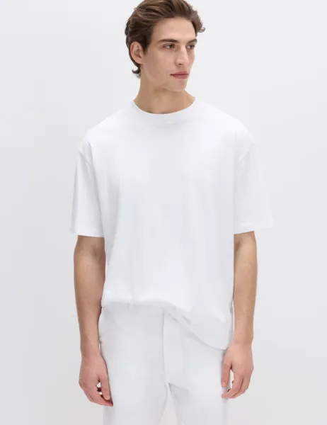 Marks & Spencer Pure Cotton Oversized Midweight T-Shirt White