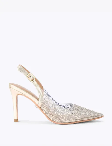 Carvela Sparkle Stiletto Heel Slingback Shoes Gold