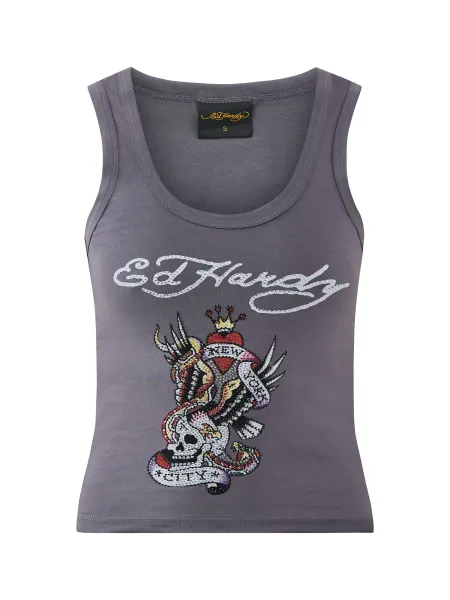 New York City Diamante Cropped Vest Top