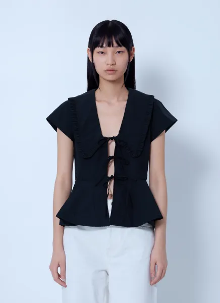 GANNI Compact Poplin Collar Blouse