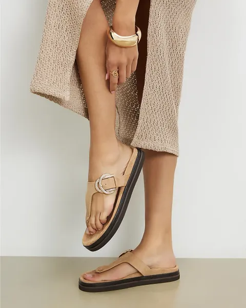 River Island Buckle Toe Thong Sandals