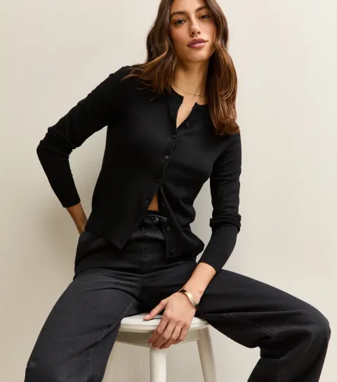 New Look Women's Tall Black Pull On Wide Leg Jeans