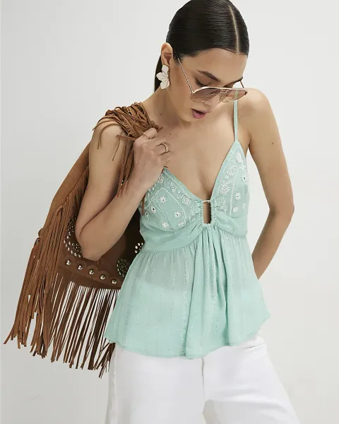 River Island Mirror Embroidered Cami