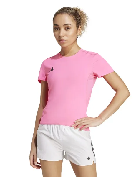 Adidas Adizero Essentials Crew Neck Running T-Shirt Pink