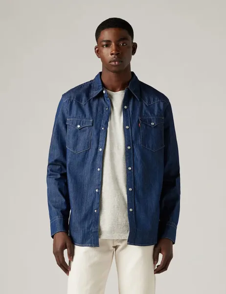Levi's Levi's Regular Fit Denim Western Shirt Dark Indigo
