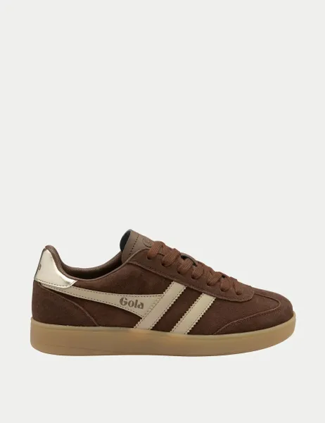 Gola Viper Suede Colour Block Trainers Brown Mix