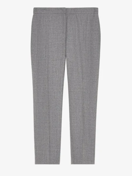Wool Pinstripe Cigarette Trousers