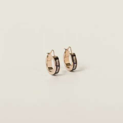 Enameled metal earrings