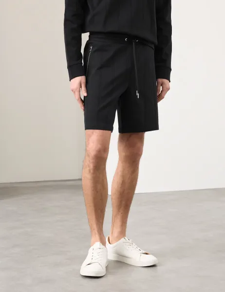 Autograph Regular Fit Cotton Rich Drop Needle Shorts Black