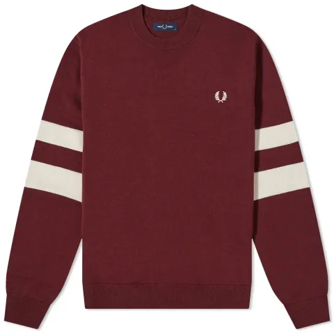 Tipped Sleeve Crew Knit