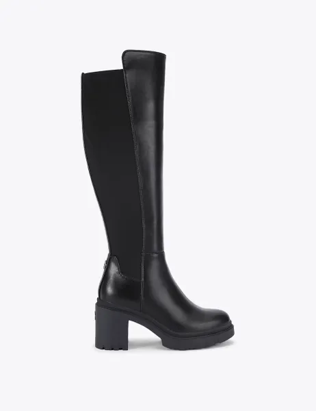 Carvela Block Heel Knee High Boots Black
