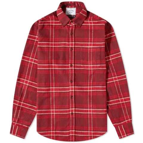 Redish Button Down Check Shirt