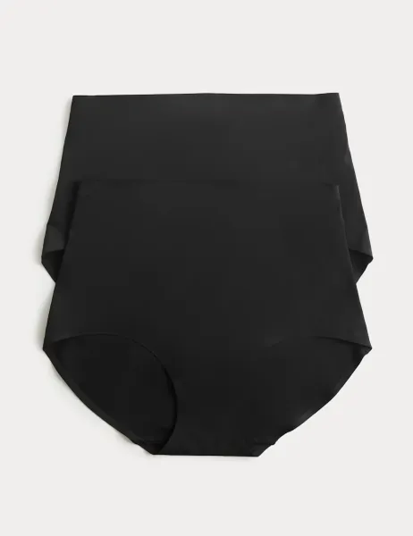 Body by M&S 2 Pack Body Invisibles No VPL Shaping Briefs Black