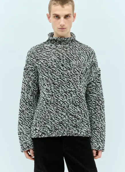 High-Neck Wool-Blend Sweater