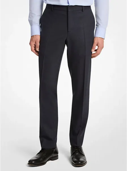 Glen Plaid Wool Blend Suit Pants