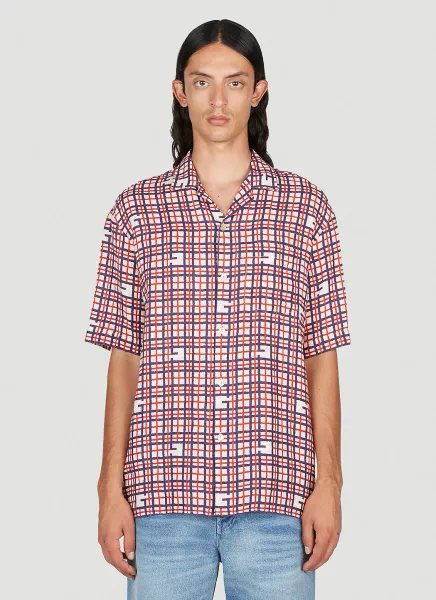 Square G Tartan Print Linen Shirt