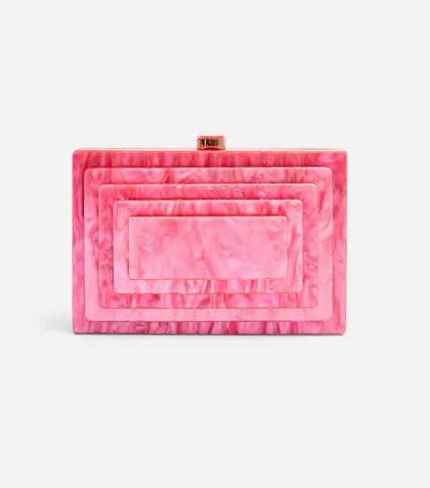 Pink The Calimarble Resin Clutch Bag