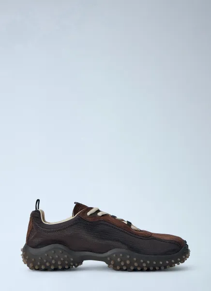 Bubble Technical Fabric And Suede Sneakers