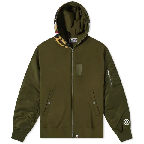 Military Shark Relaxed Fit Full Zip Hoodie