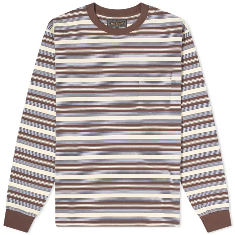 Long Sleeve Multi Stripe Pocket T-Shirt
