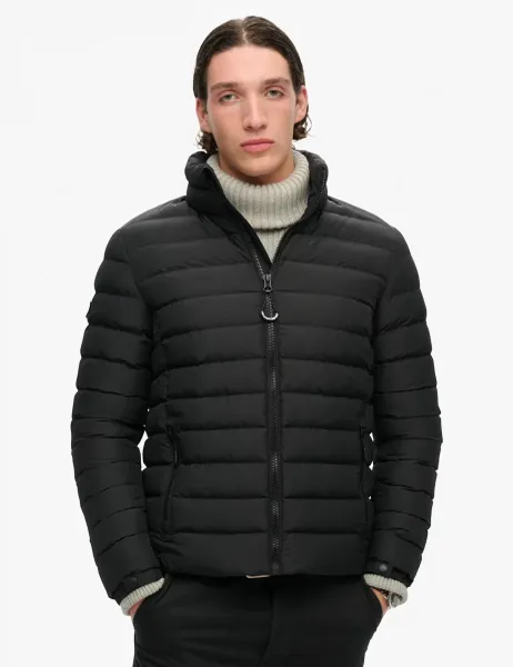 Superdry & Co Funnel Neck Quilted Puffer Jacket Black