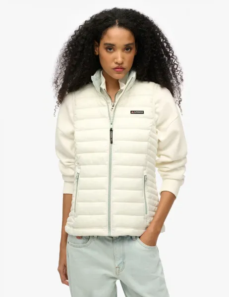 Superdry & Co Padded High Neck Gilet Grey