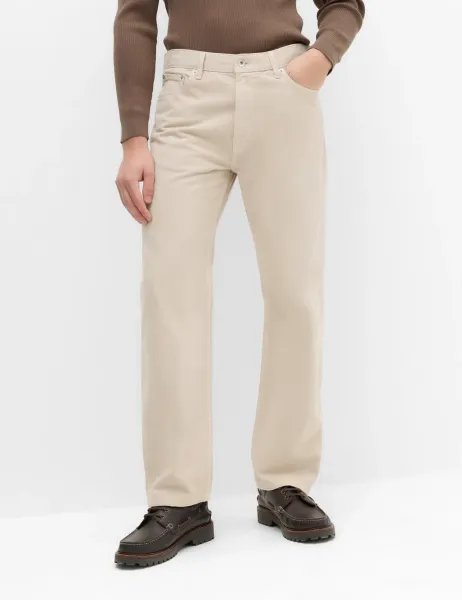 Marks & Spencer Authentic Relaxed Straight Fit Rigid Jeans Sand