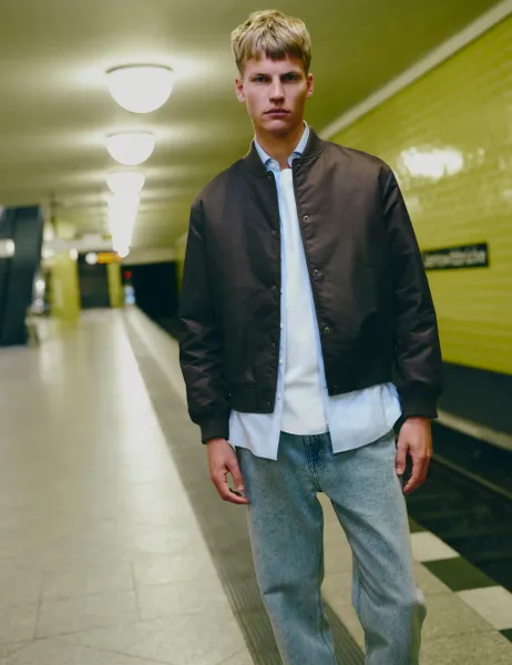 Marks & Spencer Satin Bomber Jacket Bitter Chocolate