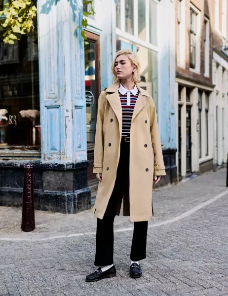 Regatta Waterproof Belted Hooded Longline Trench Coat Beige