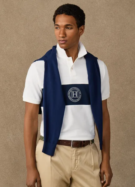 Classic Fit Short Sleeve Branded Panel Polo