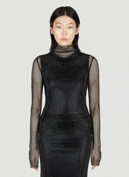 Noemi Rhinestone Mesh Top