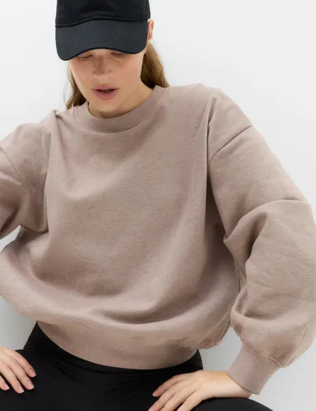 Goodmove Cotton Rich Oversized Sweatshirt Putty