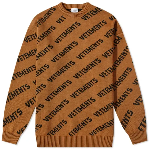 All Over Logo Crew Knit