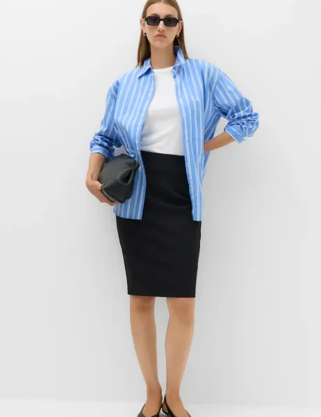 Marks & Spencer Jersey Knee Length Pencil Skirt Black