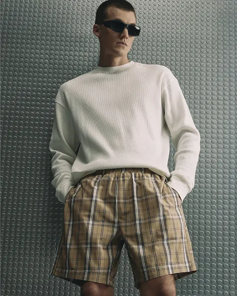 River Island Regular Fit Check Shorts