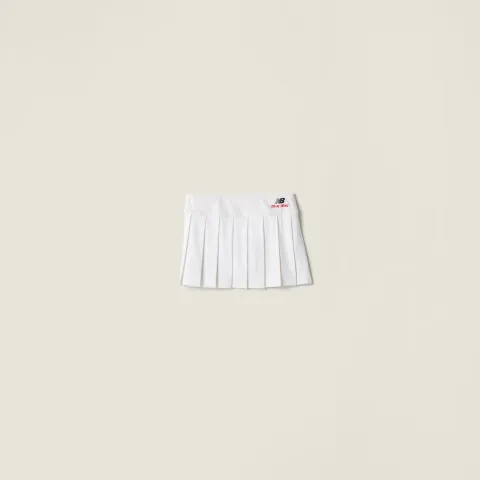 Pleated stretch jersey skirt