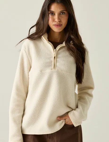 Regatta Frankie Borg Funnel Neck Relaxed Sweatshirt Cream