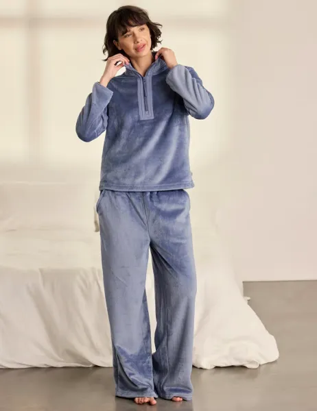 Chelsea Peers Fleece Lounge Set Blue