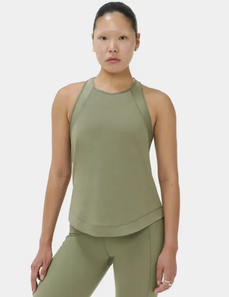 Sweaty Betty Breathe Easy Mesh Running Vest Top Dark Khaki