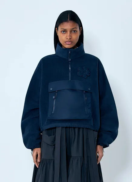 High-Neck Fleece Pullover