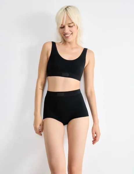 Sloggi Double Comfort Cotton Rich High Rise Shorts Black