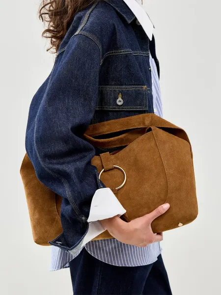 Marlon Sandrina Suede Ring Shoulder Bag