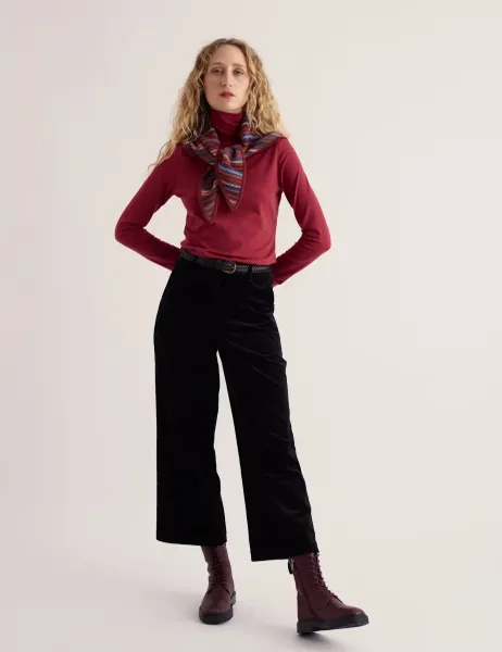 Seasalt Cornwall Cotton Rich Roll Neck Top Red