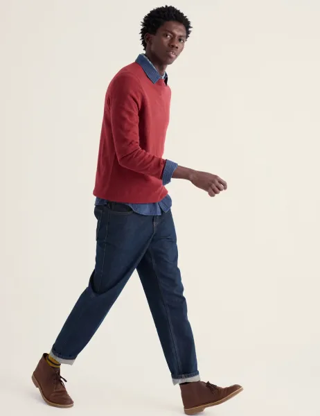 Seasalt Cornwall Prow Merino Wool Rich Crew Neck Jumper Red